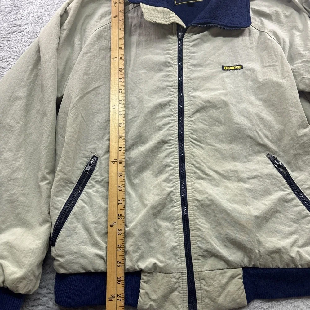 Vintage Oshkosh B'Gosh Men's Windbreaker Jacket Size LT Beige‎ Navy 80's 90's